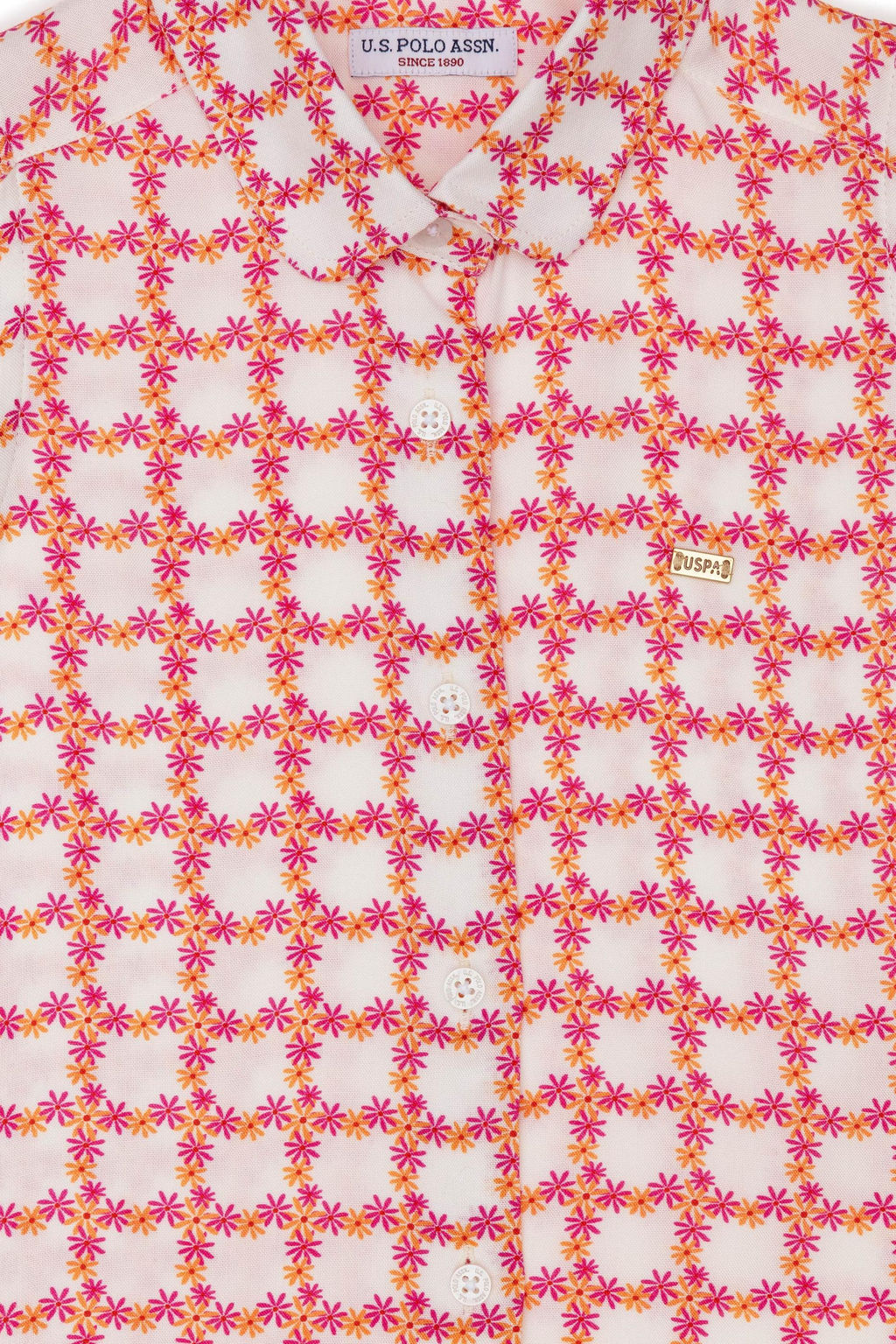 U. S. Polo Assn Оранжевая рубашка с коротким рукавом для девочки - U.s. polo assn фото 16