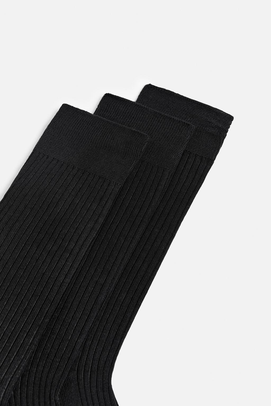 3-PACK OF MERCERISED COTTON RIBBED SOCKS - Zara фото 3