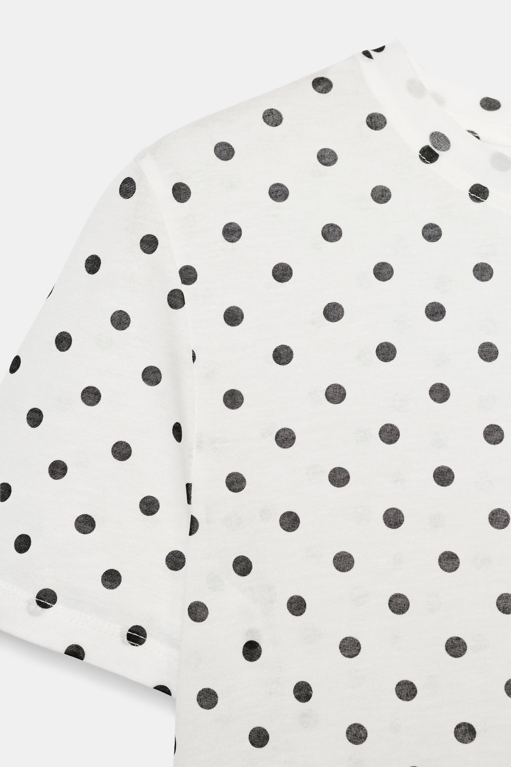 CAMISETA LUNARES MANGA CORTA / Crudo / Negro