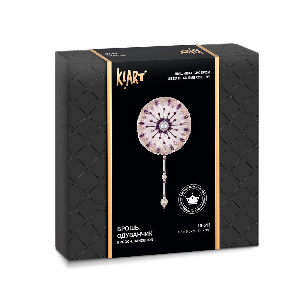 Klart набор для вышивания 10-513 Брошь. Одуванчик 4.5 х 9.5 см