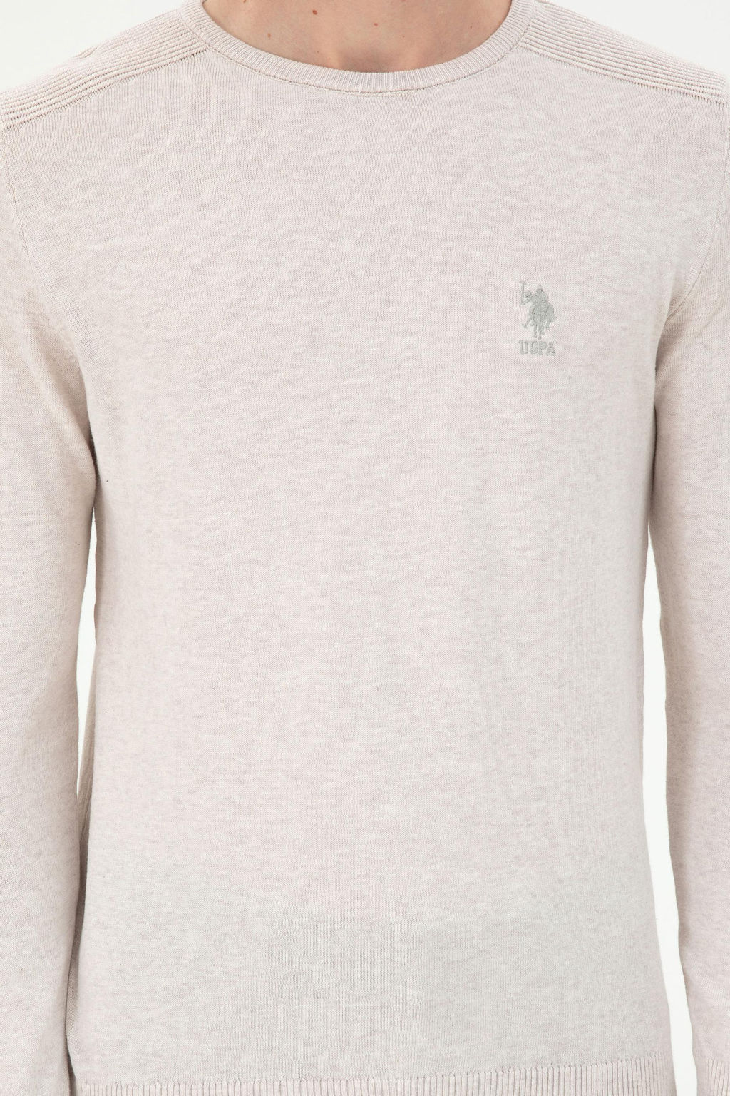 Erkek Slim Fit Bisiklet Yaka Ta_ Melanj Basic Kazak