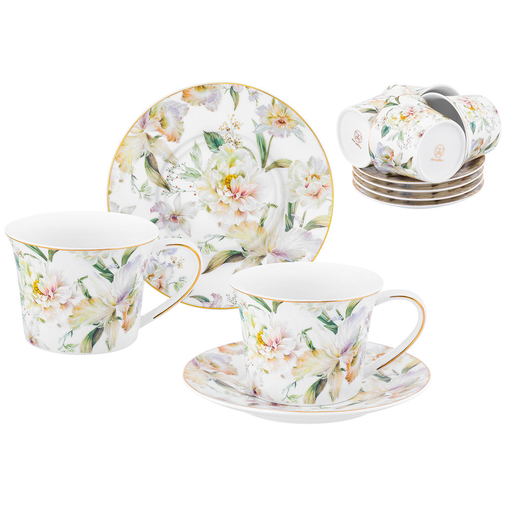 Чайный набор 12 пр. 270 мл 12,5*9,5*7 см "Корнелия" фарфор NEW BONE CHINA