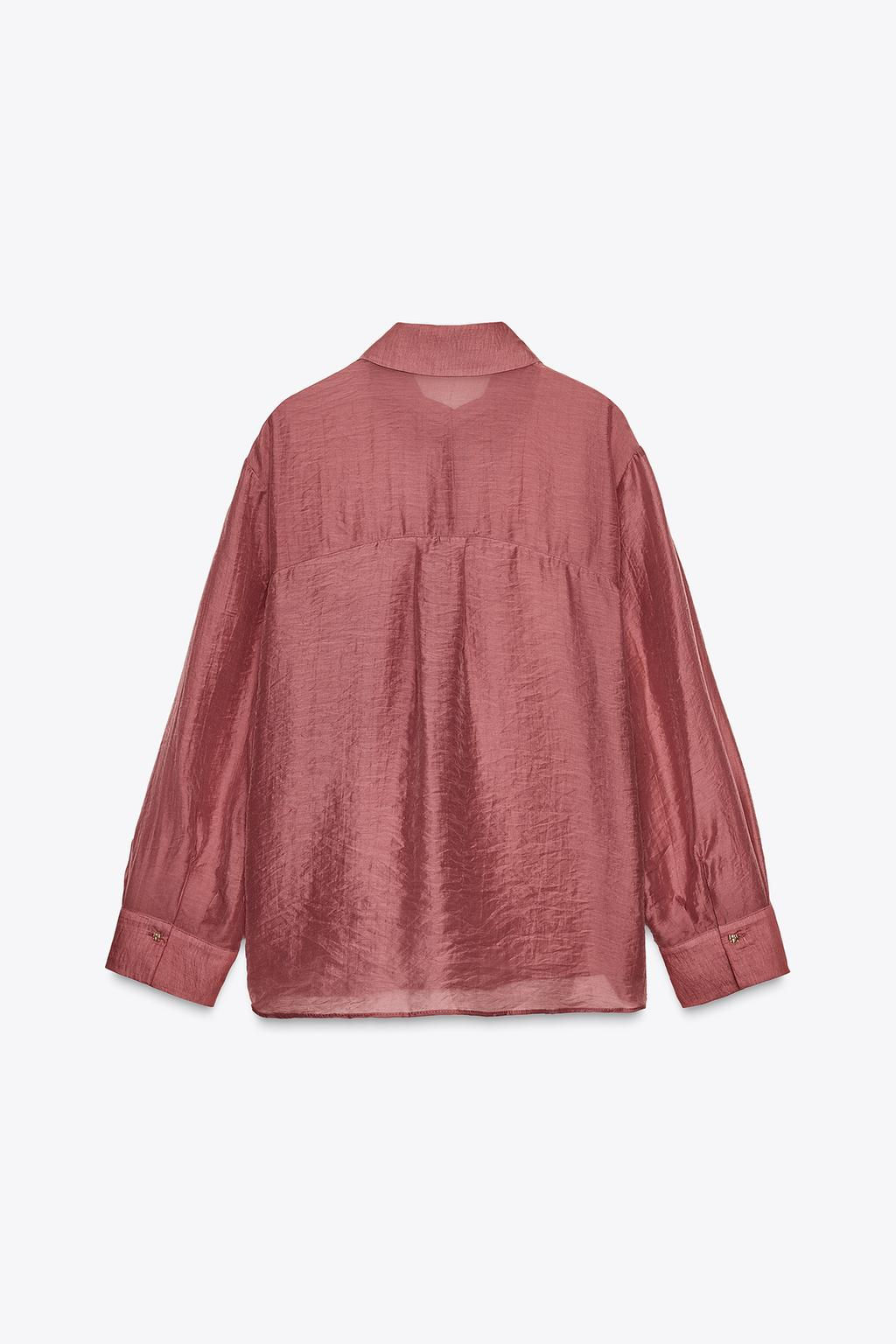 SEMI-SHEER OVERSIZE FLOWING SHIRT - Zara фото 8