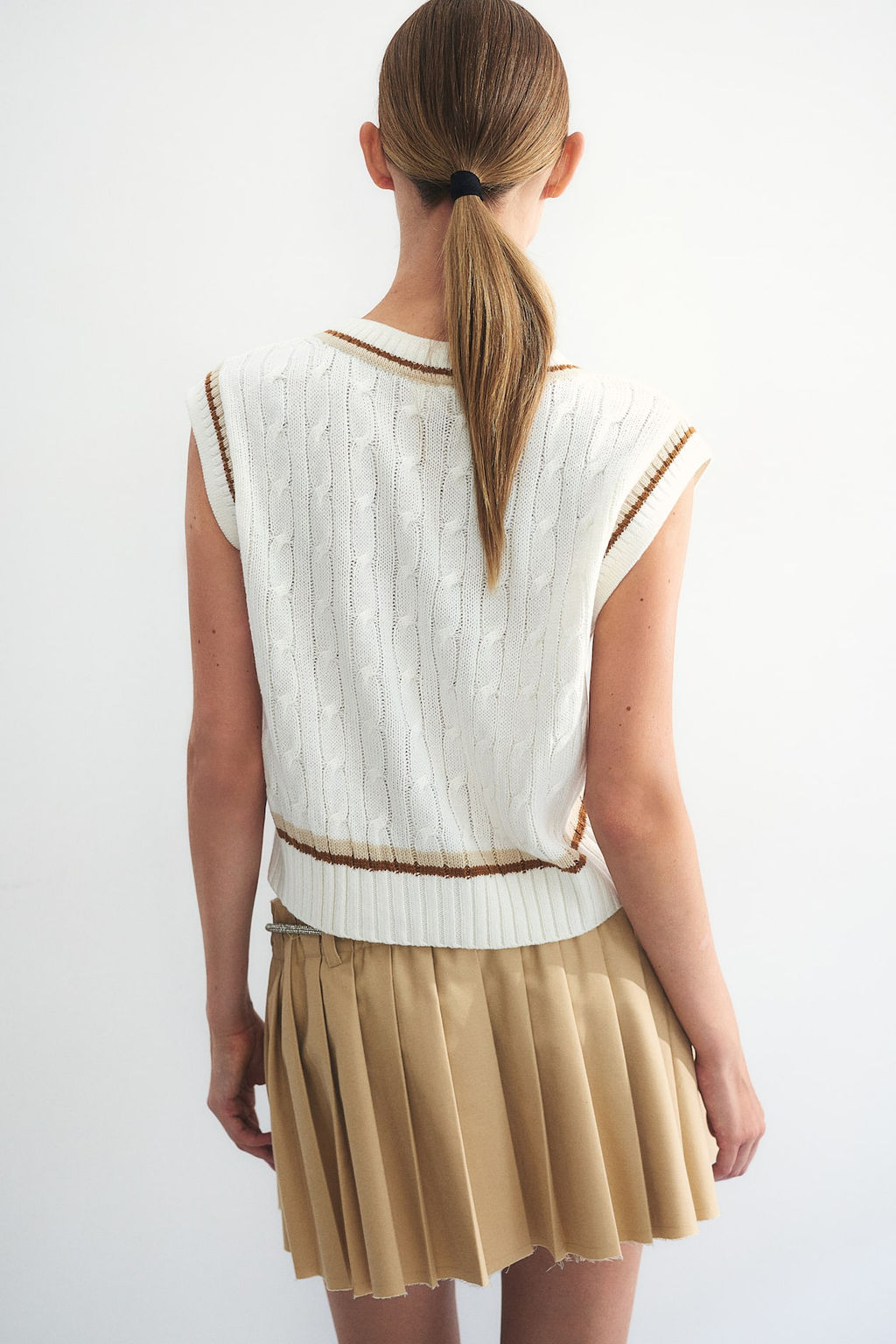 Sueter sin mangas en punto trenzado - H&m фото 5