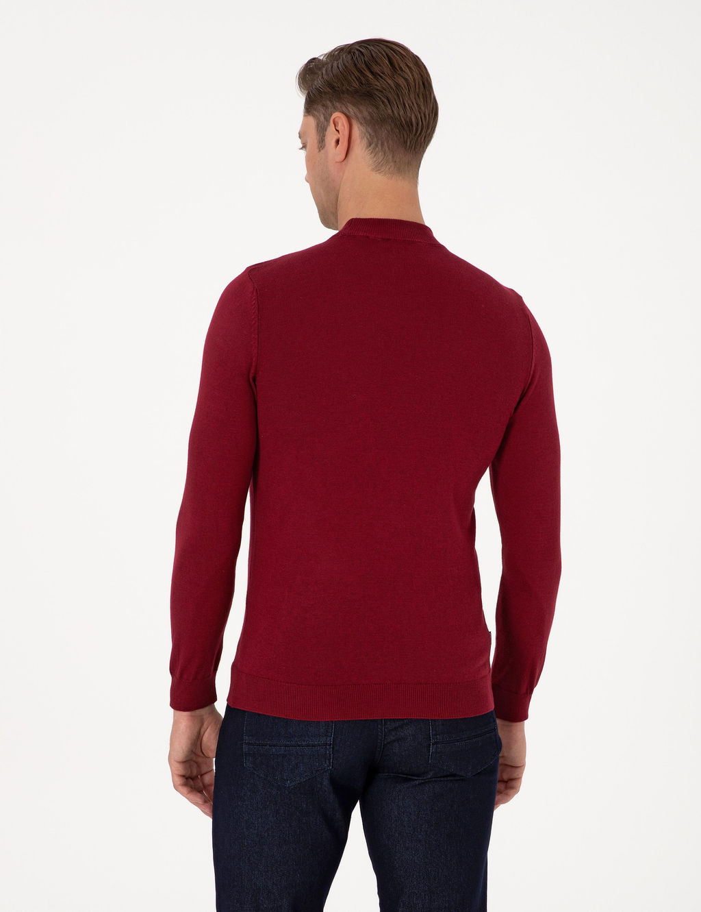 Vi_ne Slim Fit _eyrek Yaka Basic Triko Kazak - Pierre cardin фото 5