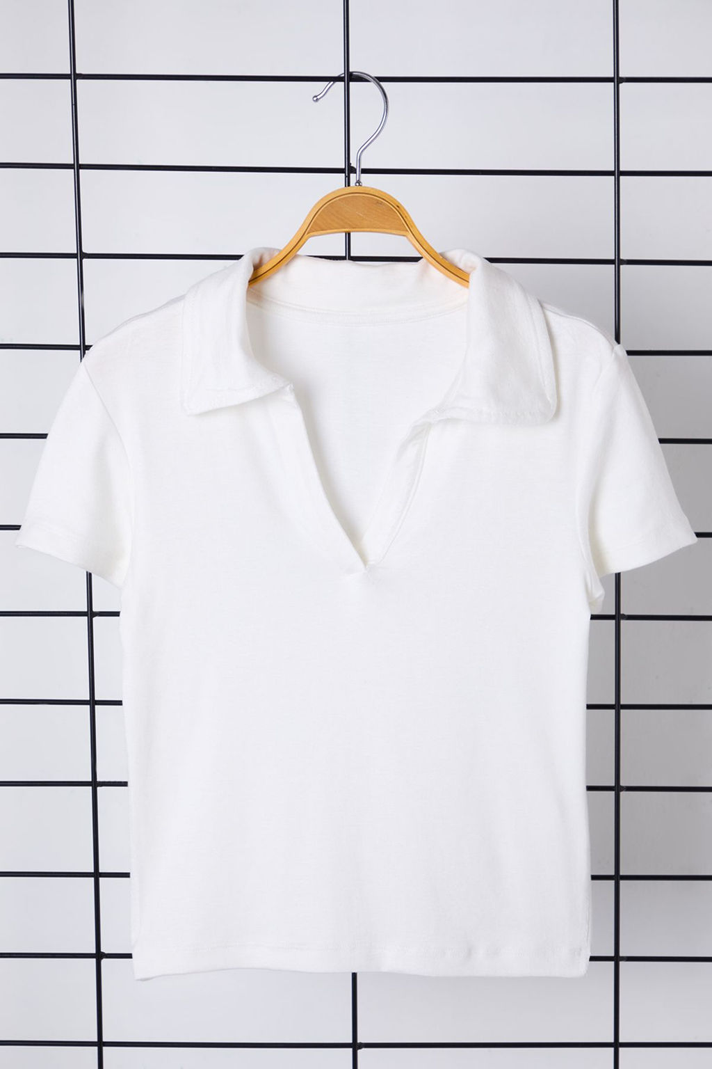 Trendyolmilla Siyah Duz Fitted/Vucuda Oturan Polo Yaka Orme Bluz TWOSS25BZ00003  фото 14