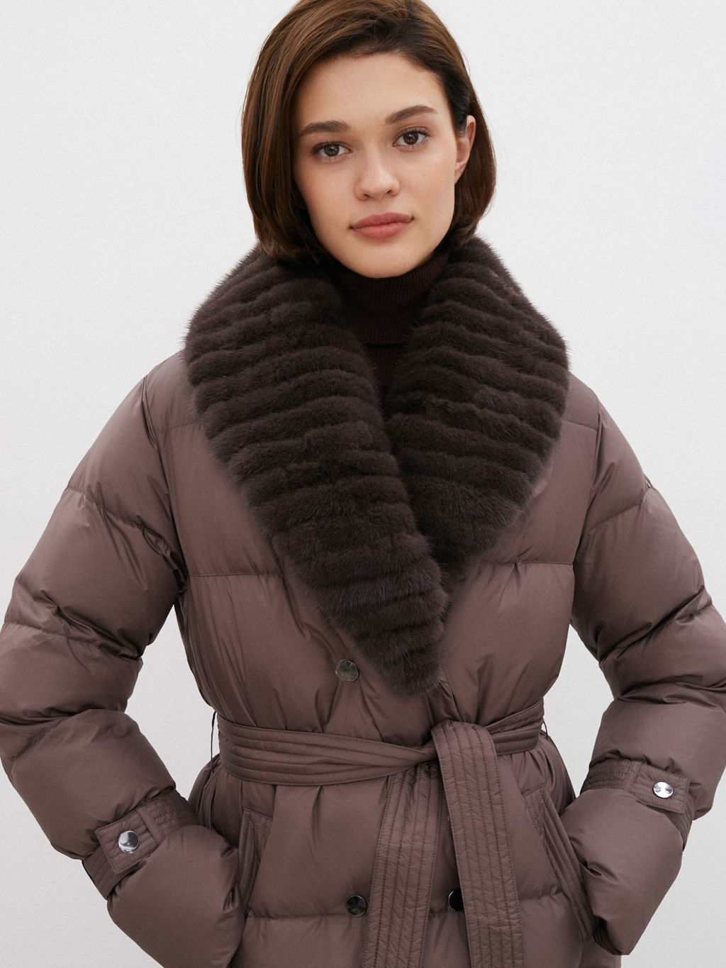Conso/WDMF 220533 - cappuccino Пуховое Полупальто фото 4