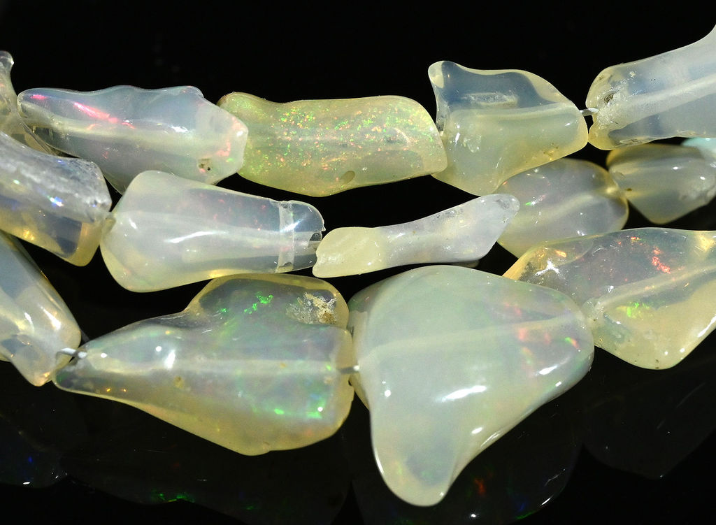 Бусы из Опала галтовка на увеличение 44см, 8,2г - Радуга камня фото 3