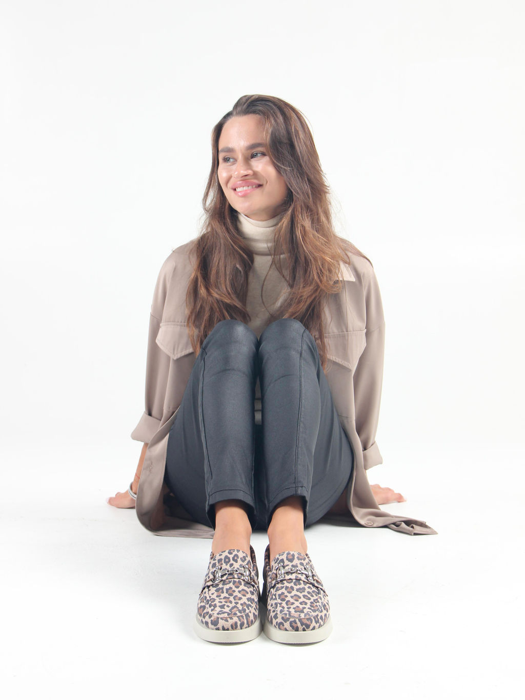 Лоферы туфли 172.1841be.Бежевый леопард