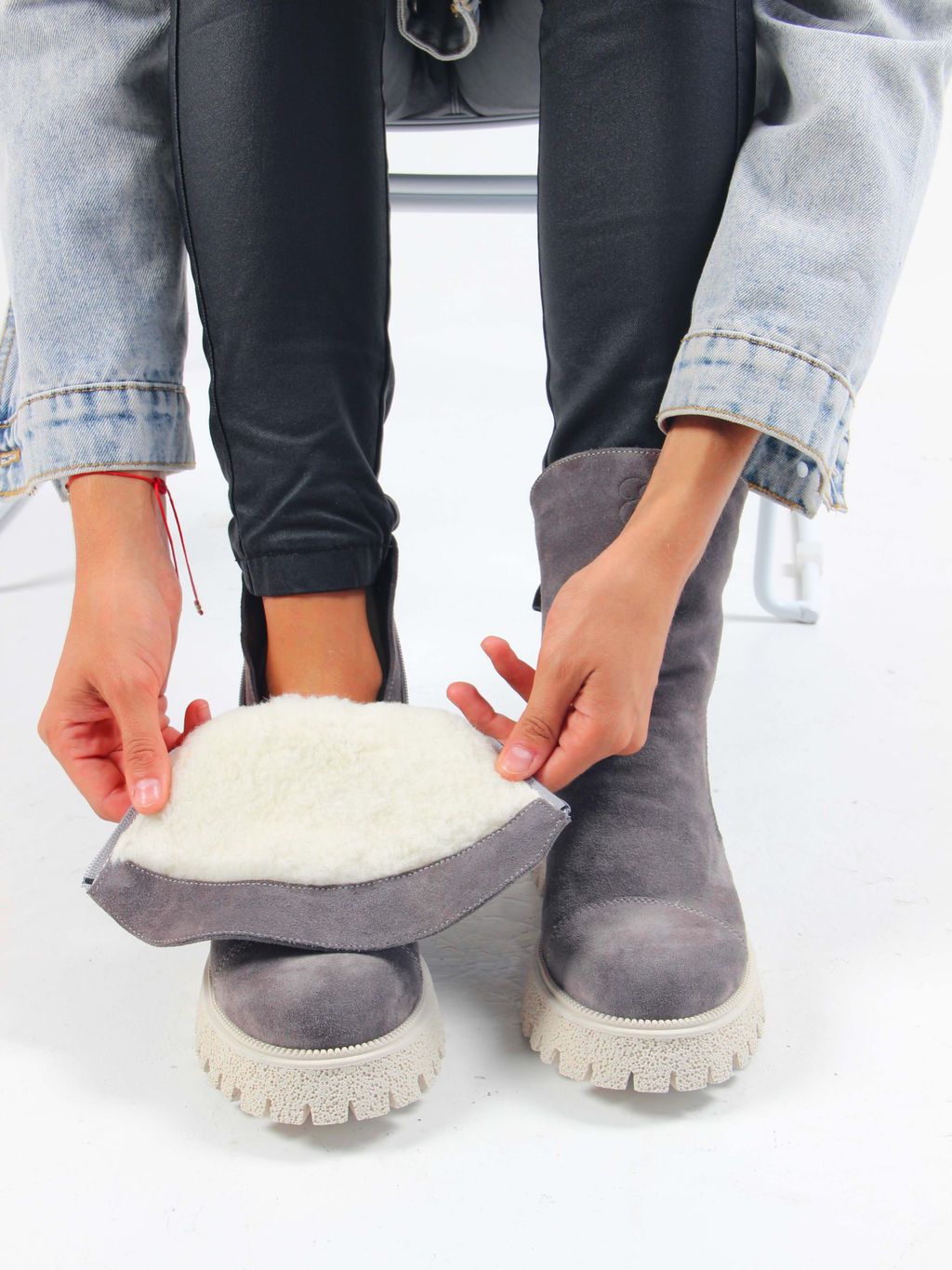 Ботинки EDART 233.1541 be. Серый замок/байка - Ed'art фото 7