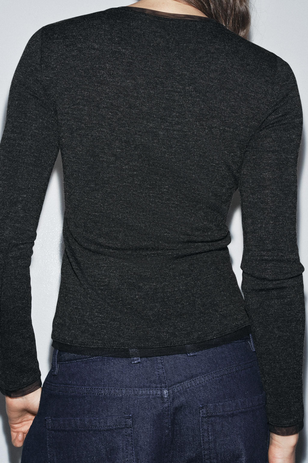 T-SHIRT WITH TULLE TRIMS - Zara фото 3