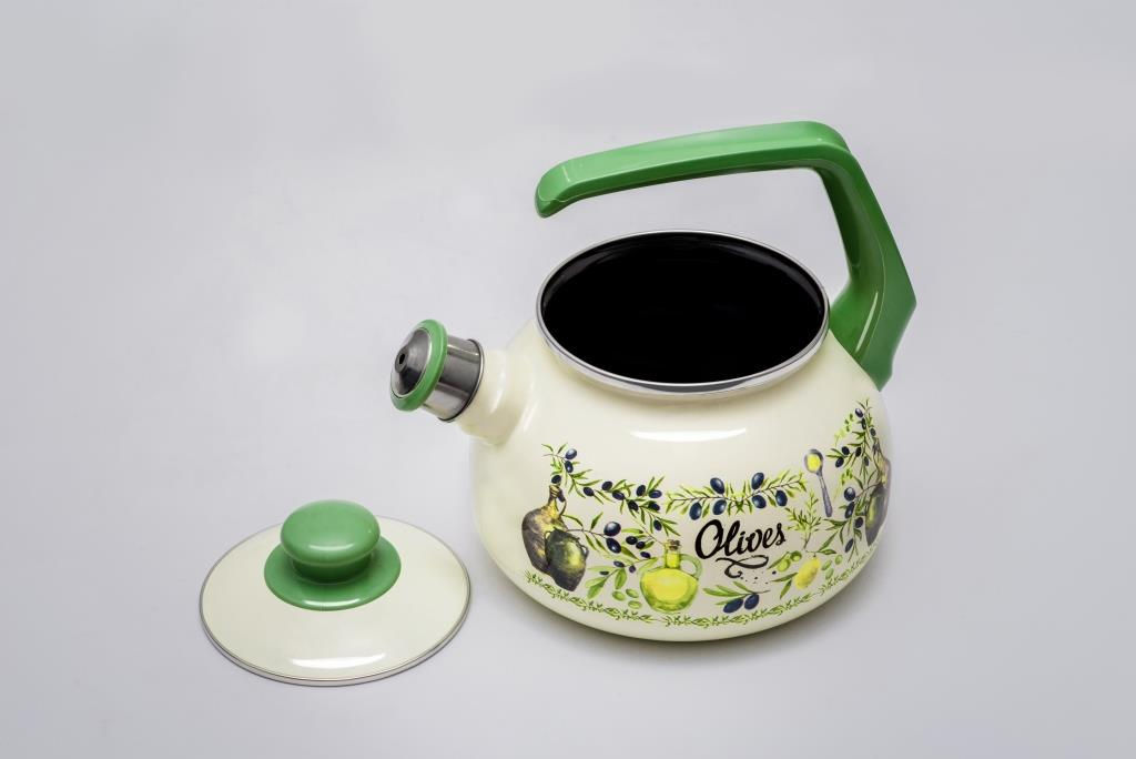 ЧАЙНИК СО СВИСТКОМ, БАКЕЛИТОВОЙ РУЧКОЙ ОЛИВА 2,5 Л - Metrot фото 2