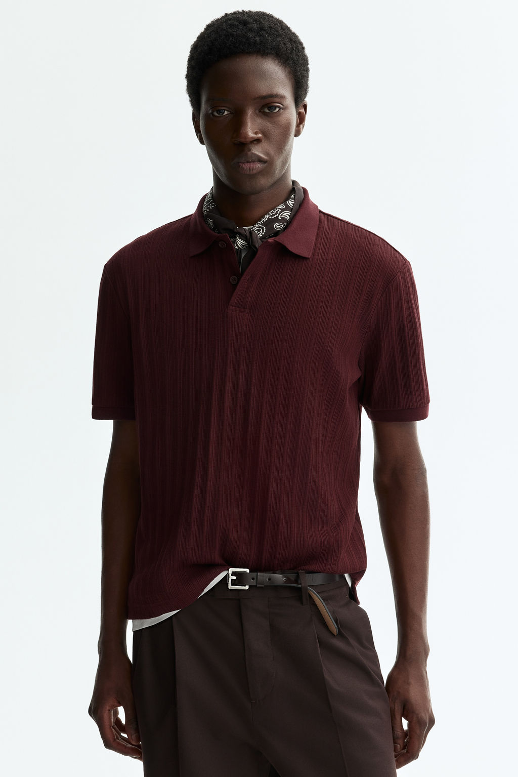 Polo en punto con textura Slim Fit - H&m фото 9