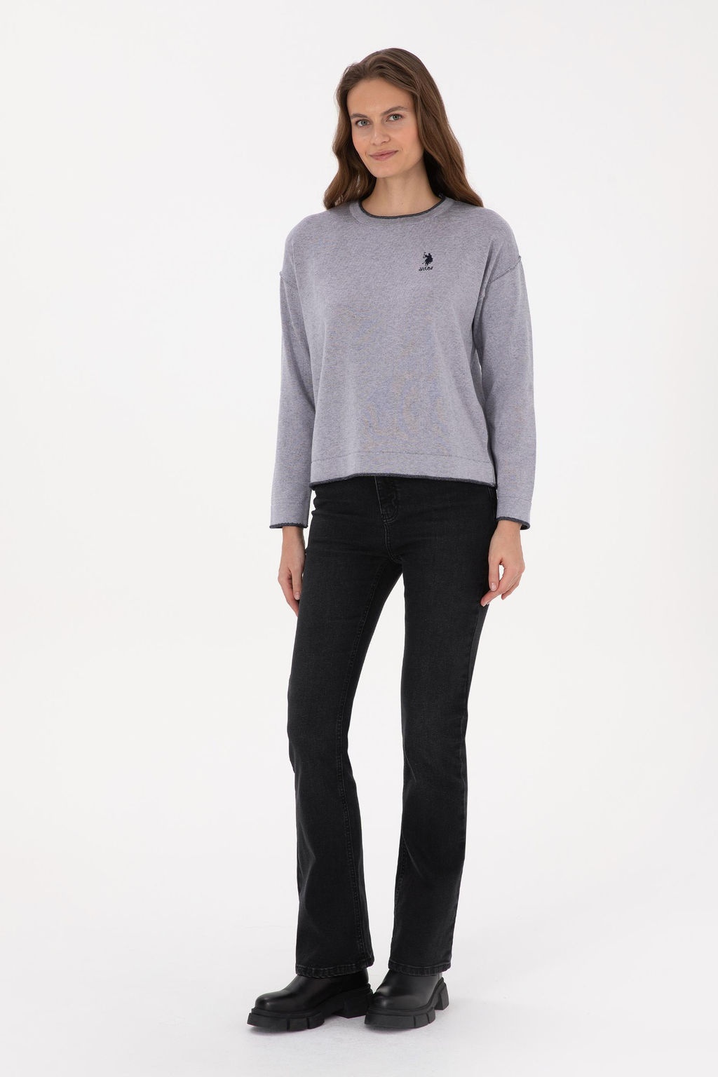 Kad_n Siyah Slim Flare Fit Jean Pantolon - U.s. polo assn фото 3