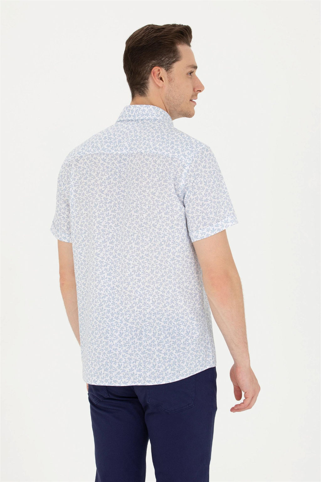 U. S. Polo Assn Мужская синяя рубашка с коротким рукавом - U.s. polo assn фото 12