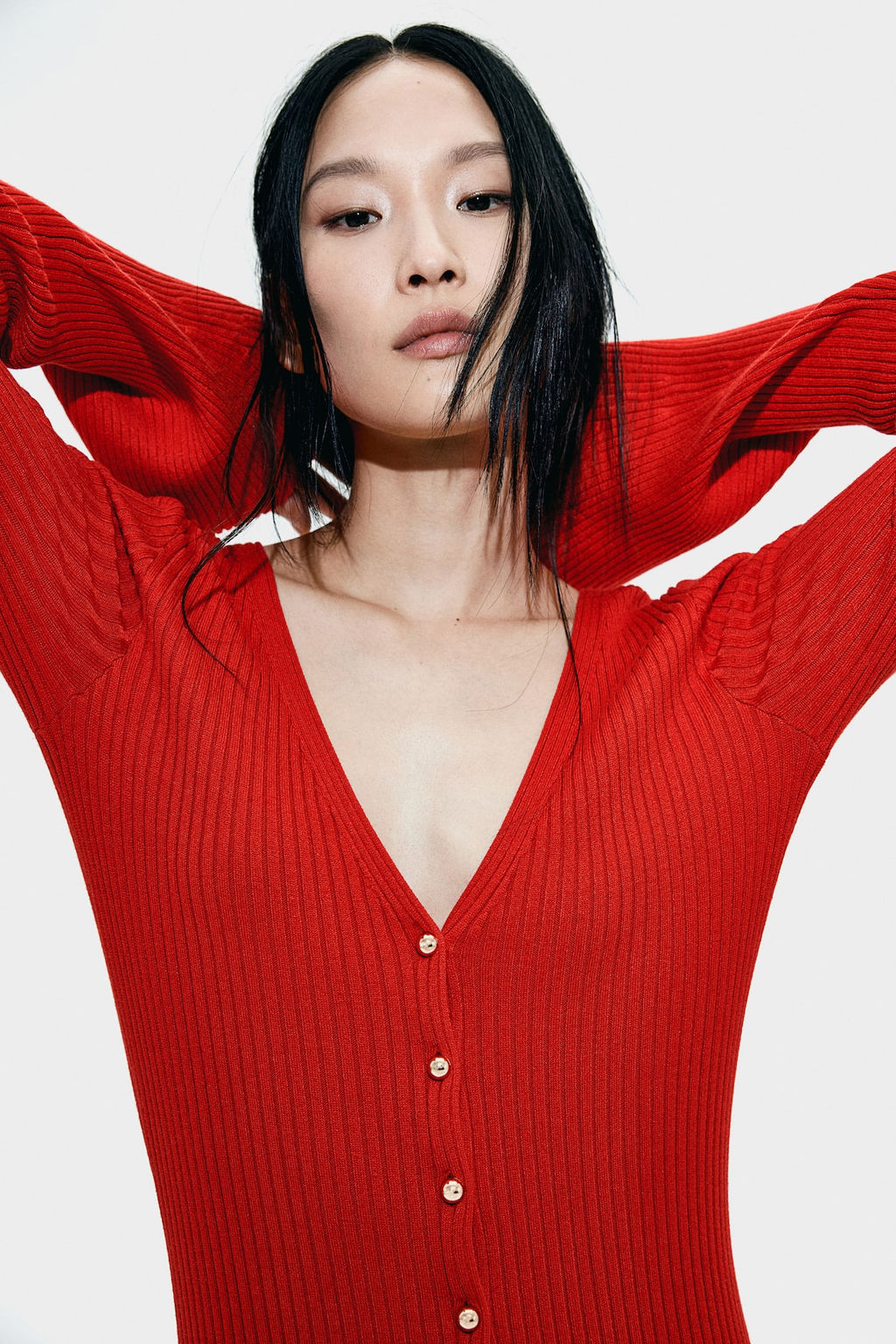 Rib-knit button-front dress - H&m фото 2