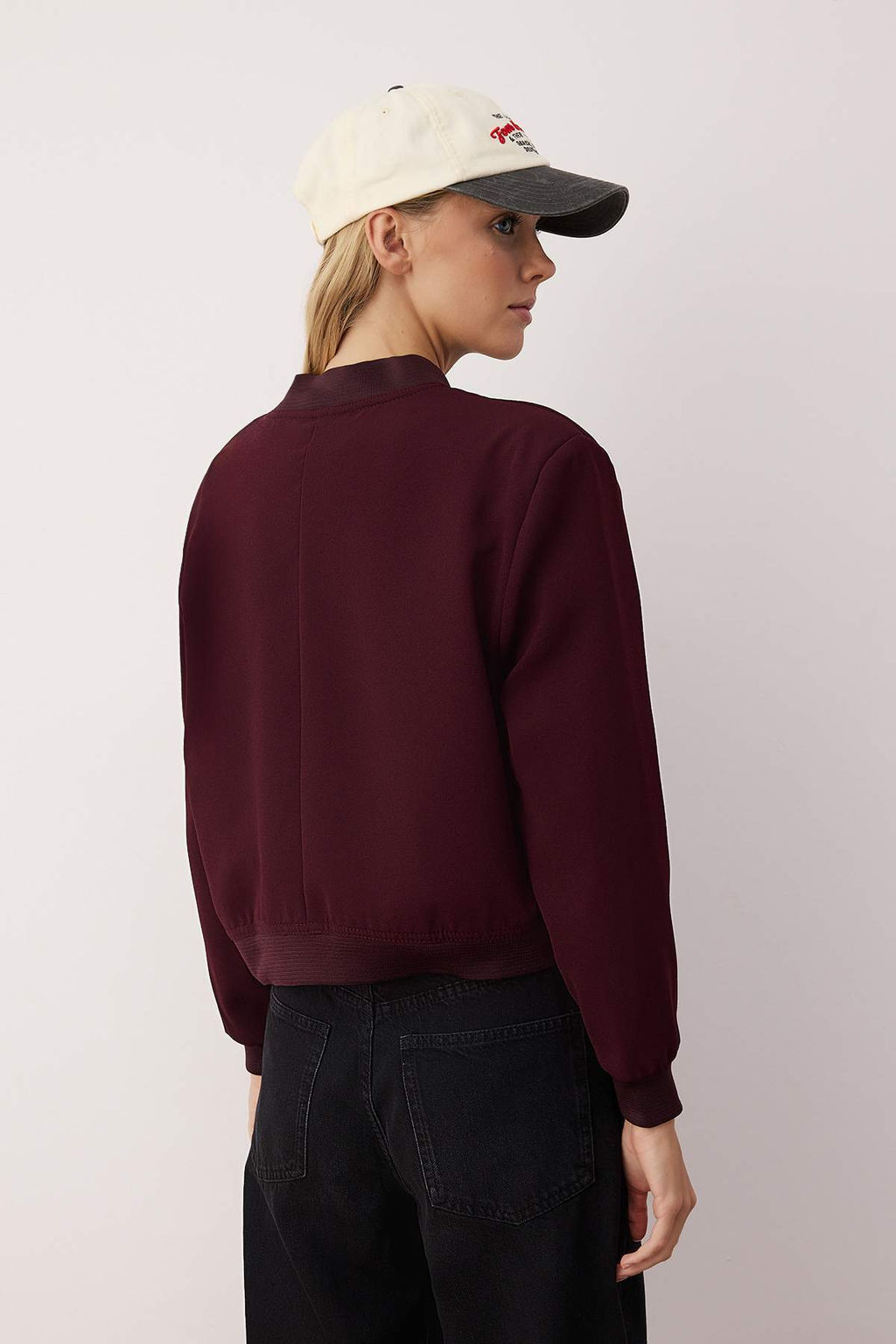 Siyah Premium Bomber Crop Dokuma Ceket TWOAW24CE00047 - Trendyolmilla фото 19