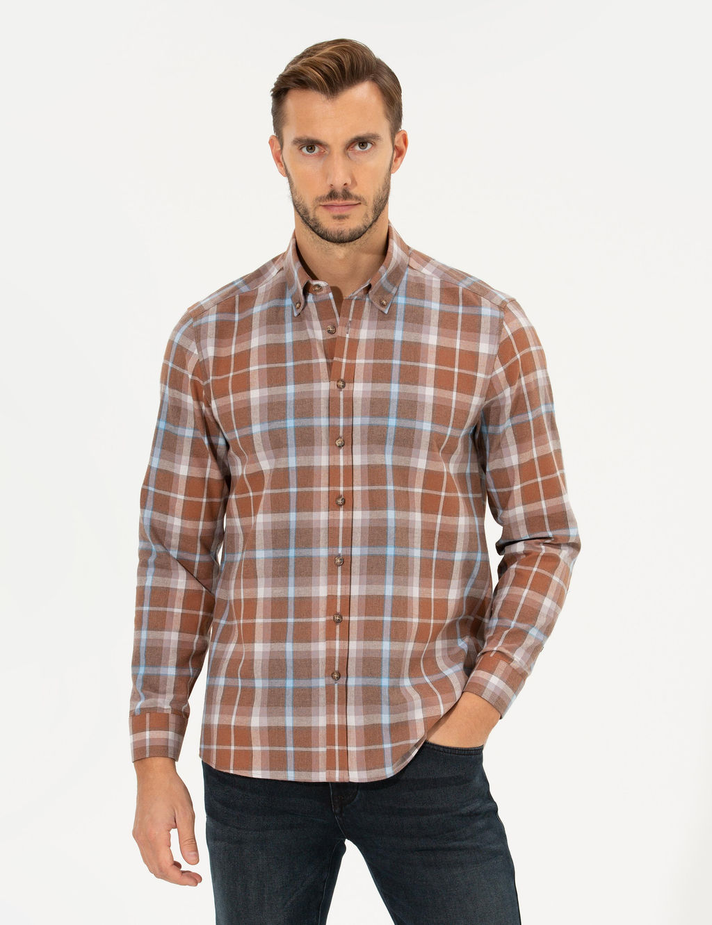 Bordo Regular Fit Uzun Kollu G_mlek