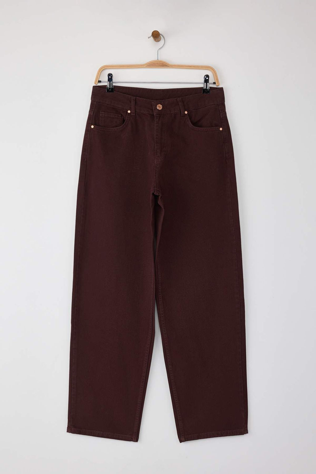 Ozel Koleksiyon Kahverengi Dusuk Bel Loose Baggy Jeans TWOAW26JE00009 - Trendyolmilla фото 5