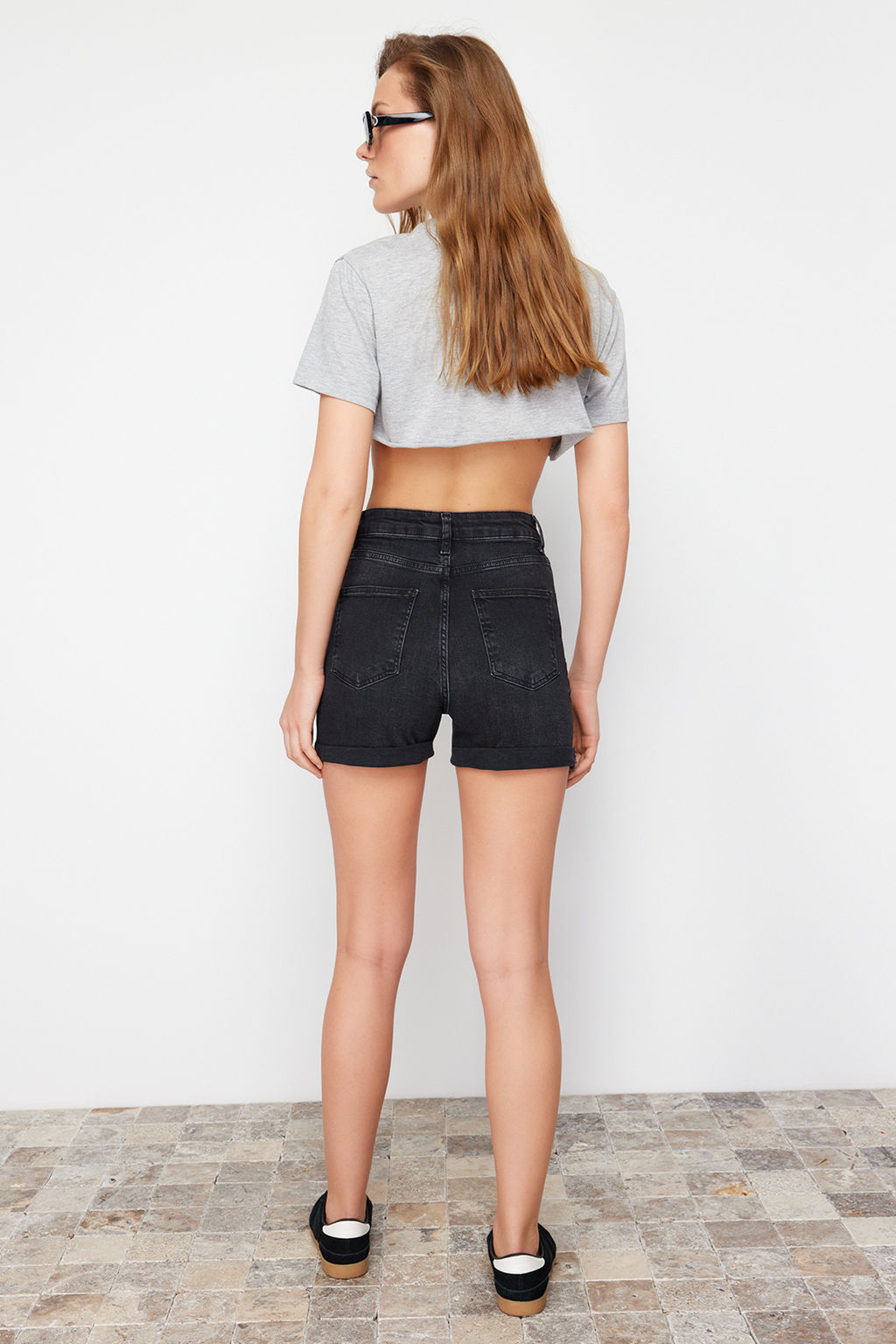 Mavi Pacas? Katlamal? Denim Sort TWOSS24SR00100 - Trendyolmilla фото 11