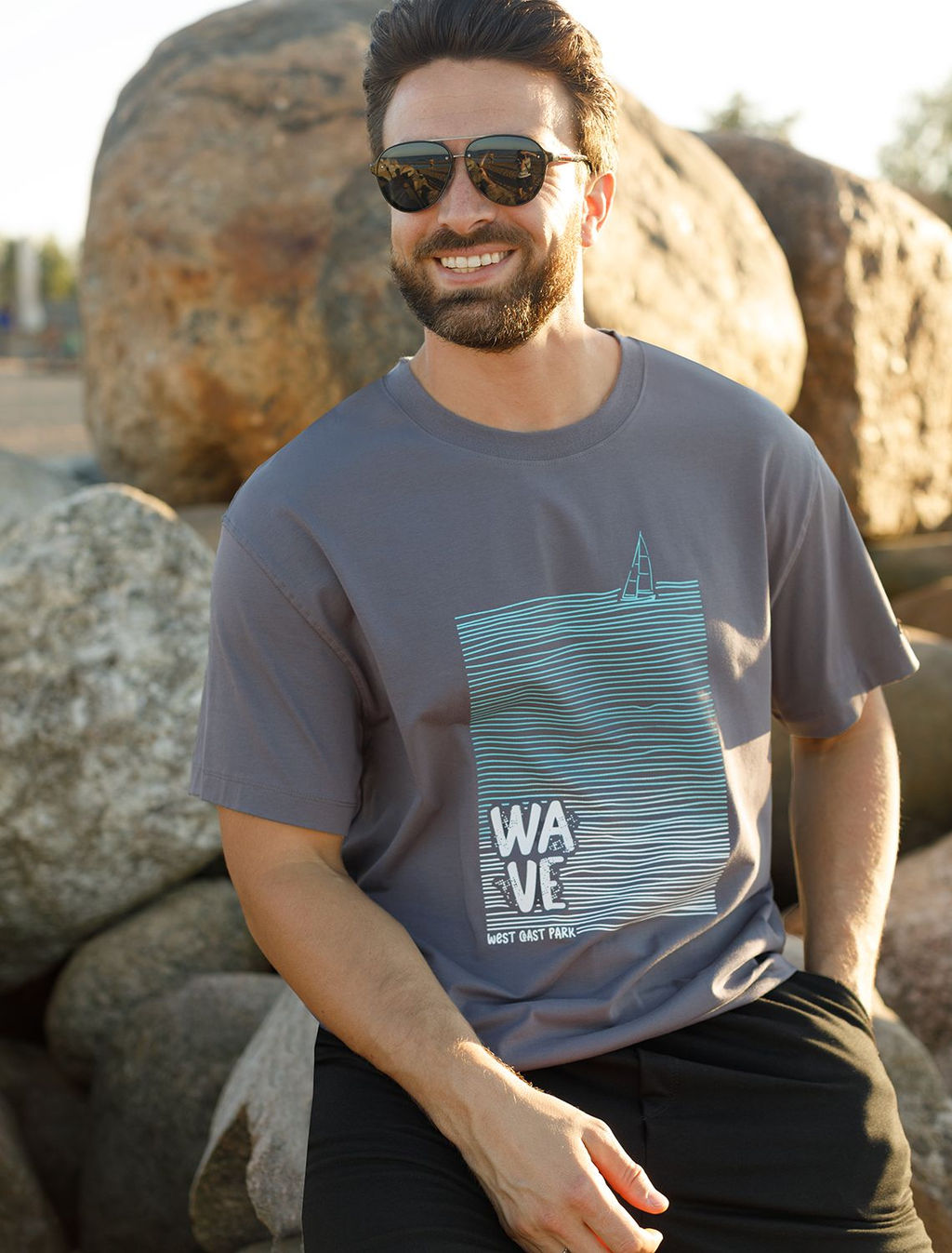 Свободная футболка с авторским принтом