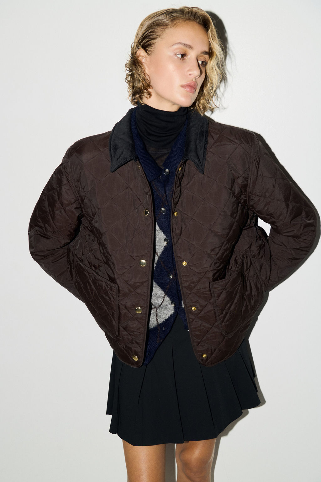 Chaqueta guateada con cuello de pana - H&m фото 8