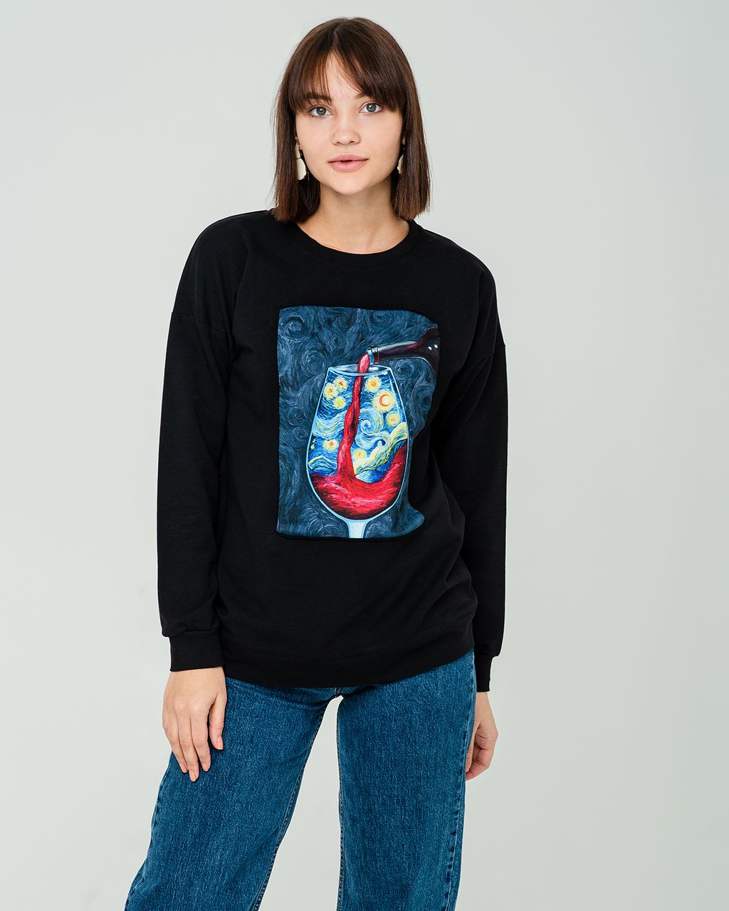 Удлинённый свитшот со вставкой ASTP015, джемпер, футер - Sahar art lab фото 2