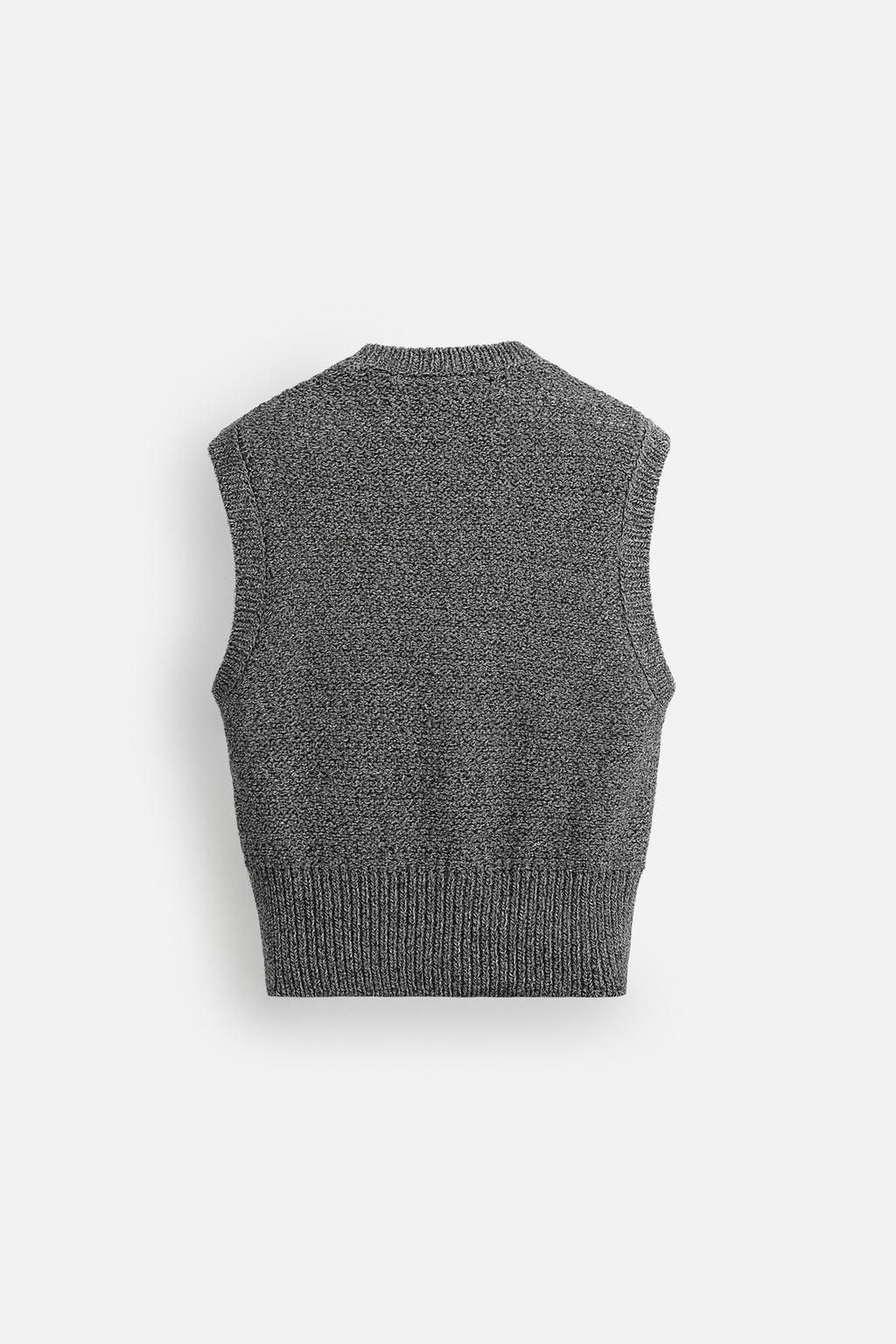 RELAXED FIT KNIT WAISTCOAT - Zara фото 8