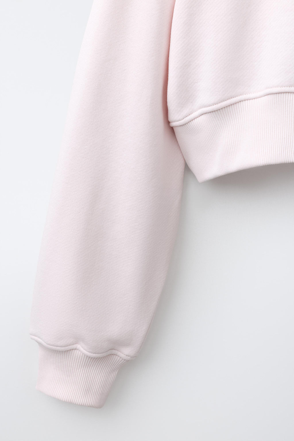 SUDADERA CAPUCHA CROPPED / Rosa claro - Zara фото 4