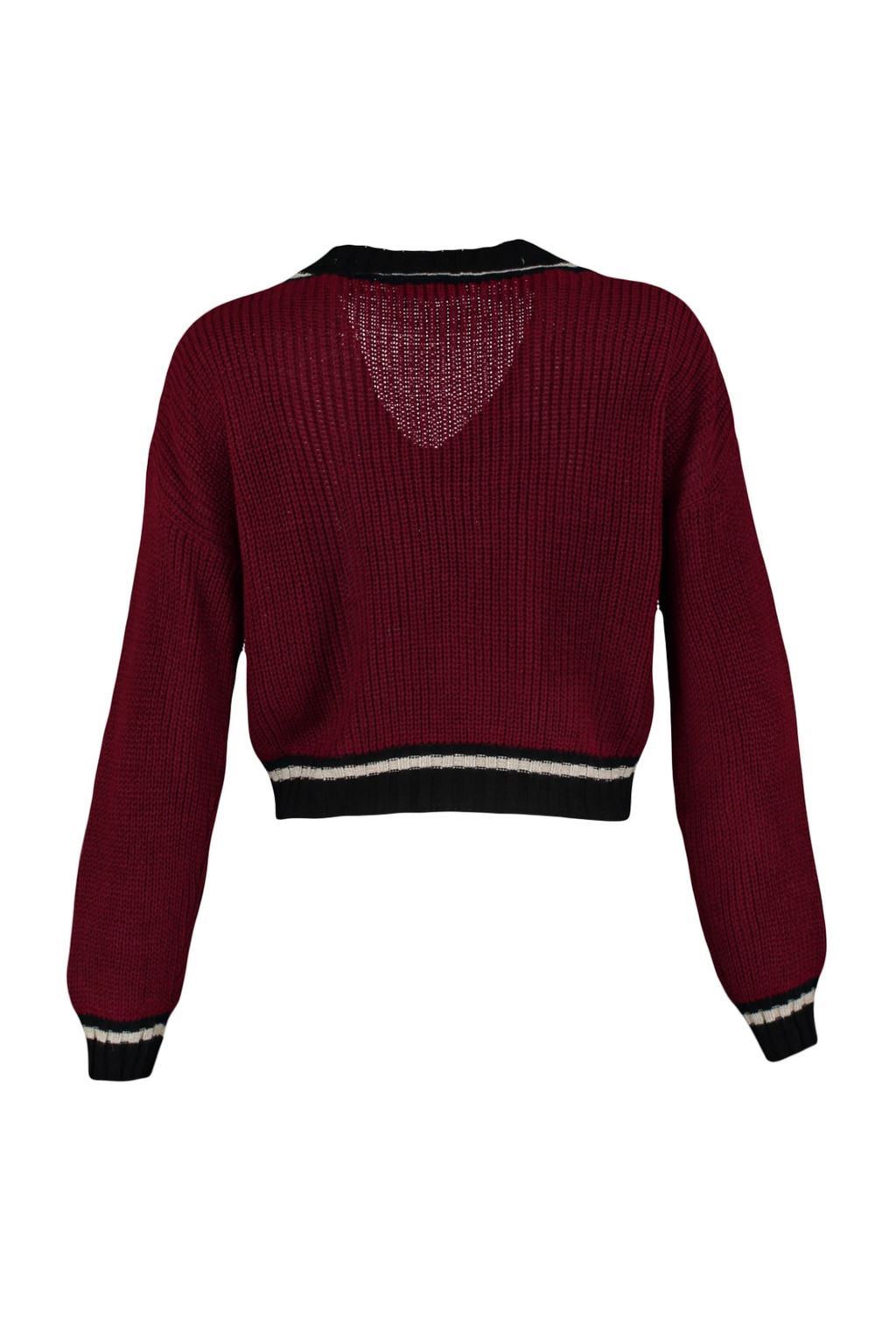 Ekru Crop Kolej Temal? Triko Kazak TWOAW22KZ1492 - Trendyolmilla фото 13