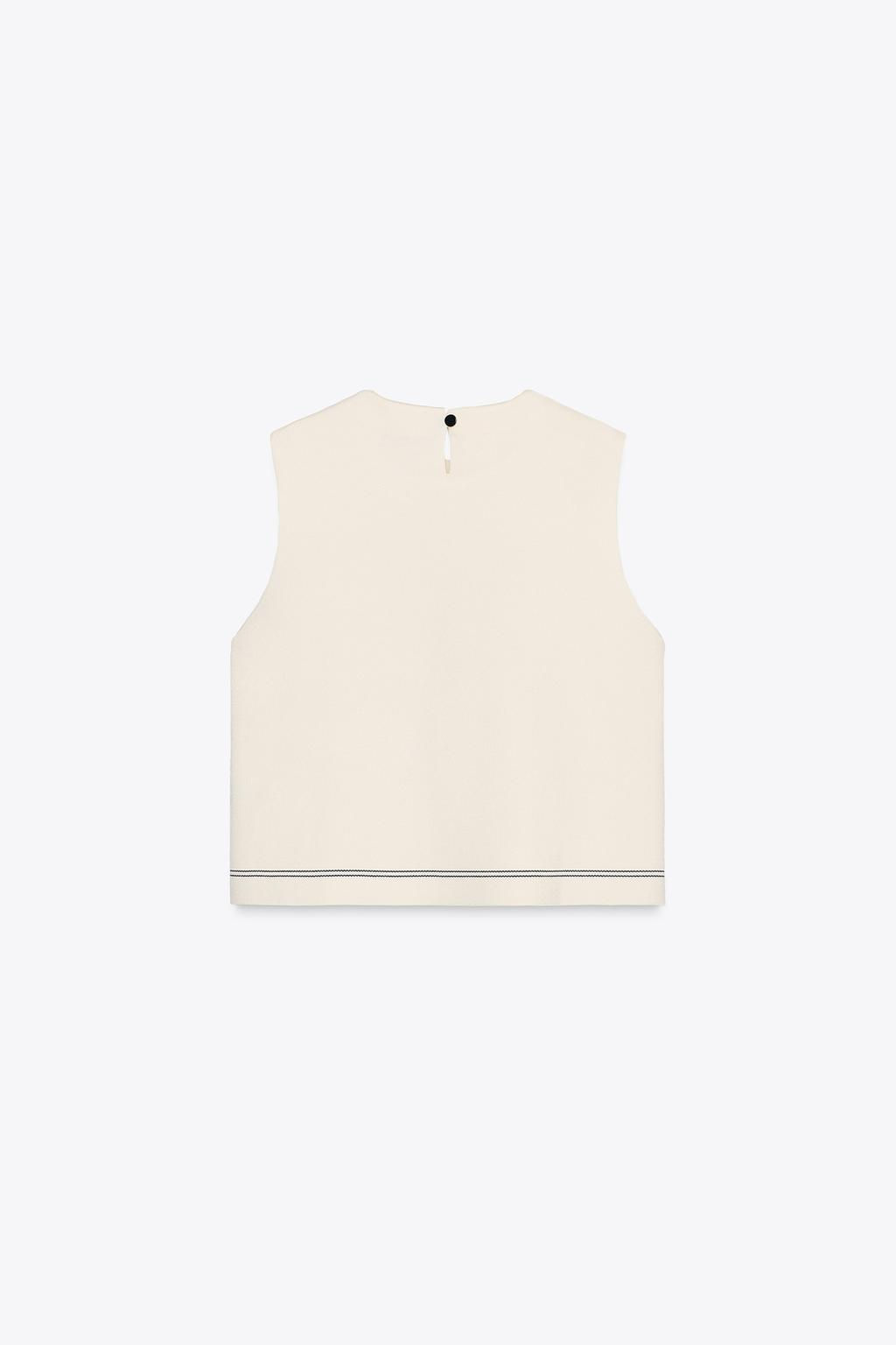KNIT TOP WITH TRIMS - Zara фото 5