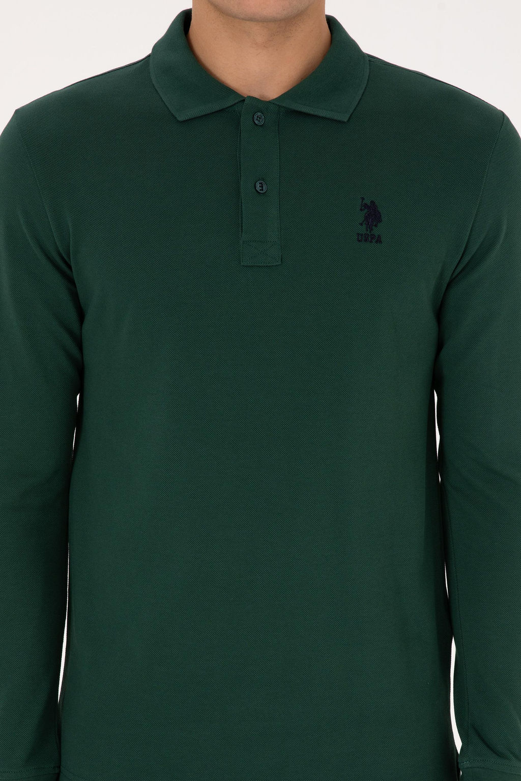 Erkek Koyu Ye_il Basic Sweatshirt