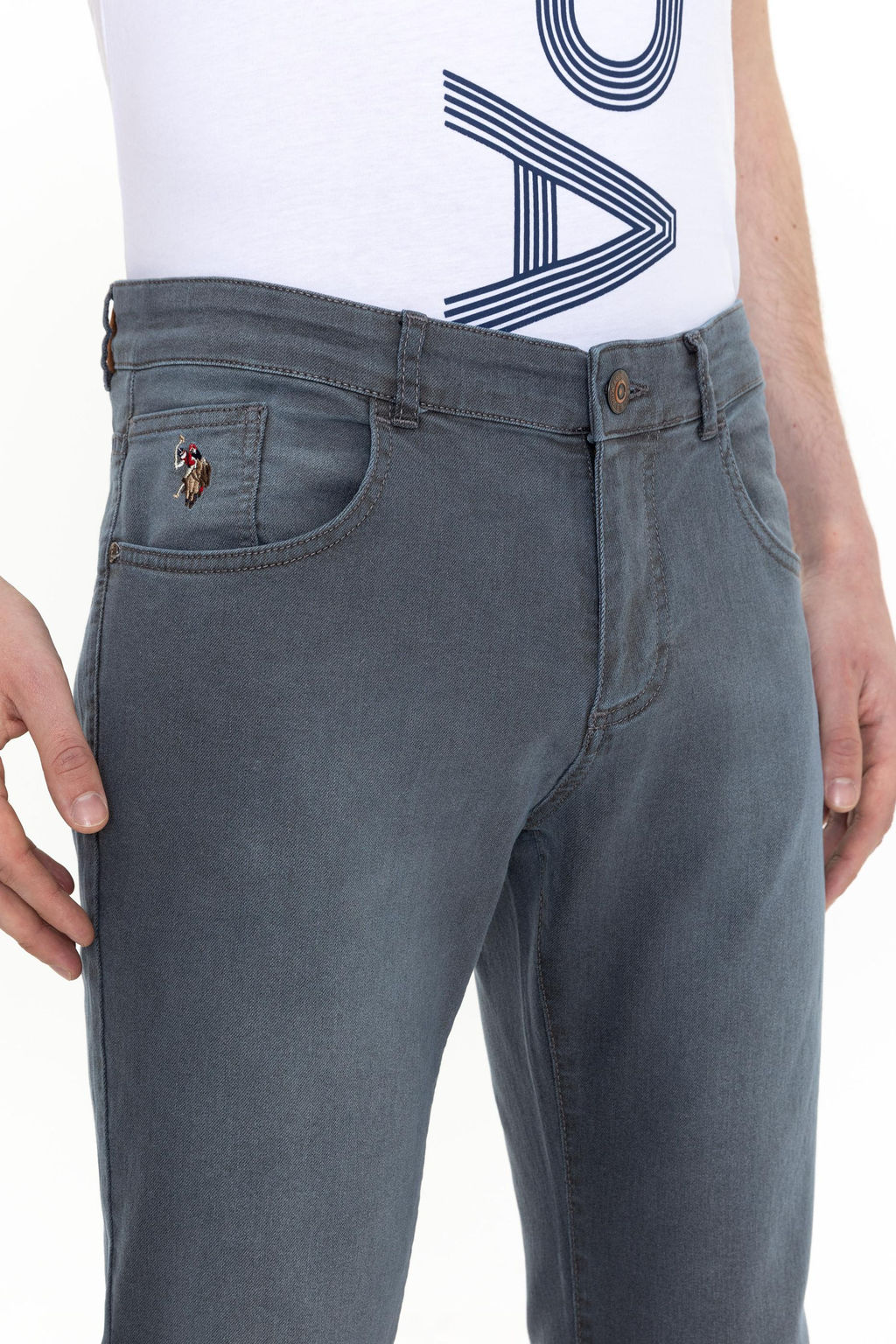 Erkek Gri Jean Pantolon