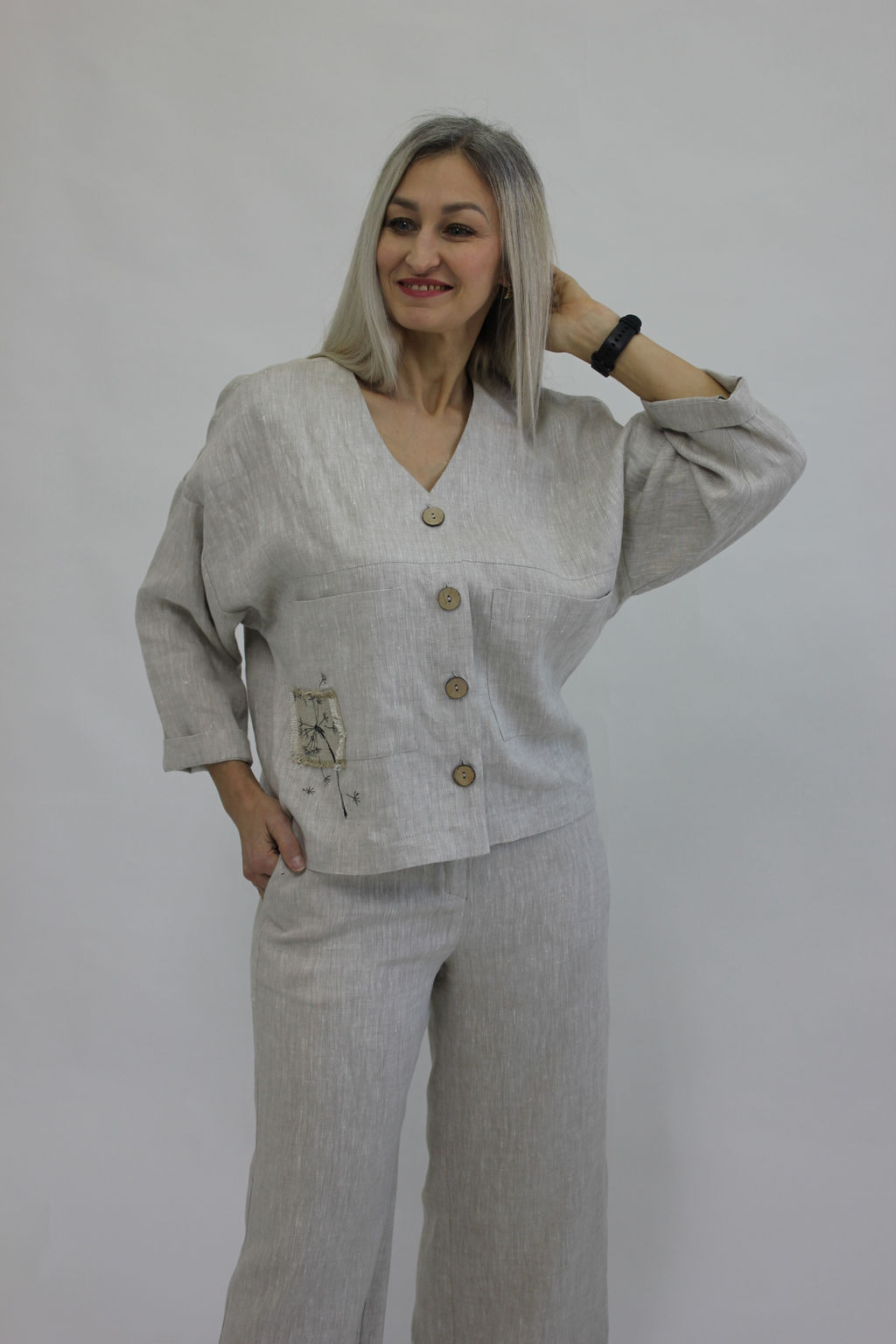 Жакет Лен 100% - Елецкие узоры фото 2