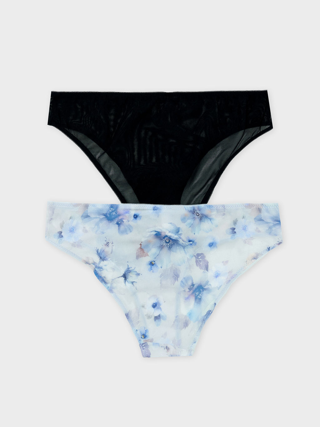 Цена за 2 штуки! Трусы женские классические мультипак (2 шт.) серые с крупными цветами - Mark formelle фото 9