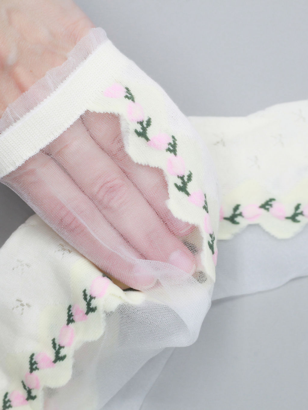 Носки Прозрачные р.35-40 Flowers Дорожка цветов - Krumpy фото 3