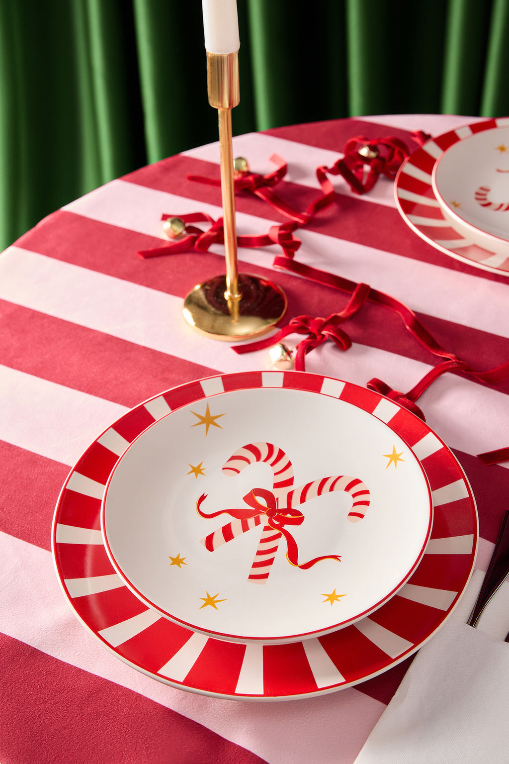 2li Y?lbas? Seker Kam?s? Pasta Tabag? 20cm & 2li Cizgili Servis Tabag? 26cm TPHAW26TBK00010 - Trendyolmilla фото 2