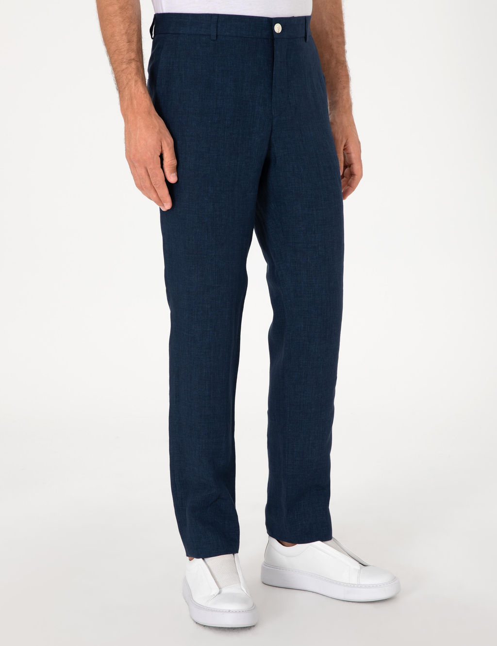 Lacivert Slim Fit %100 Keten Pantolon - Cacharel фото 2