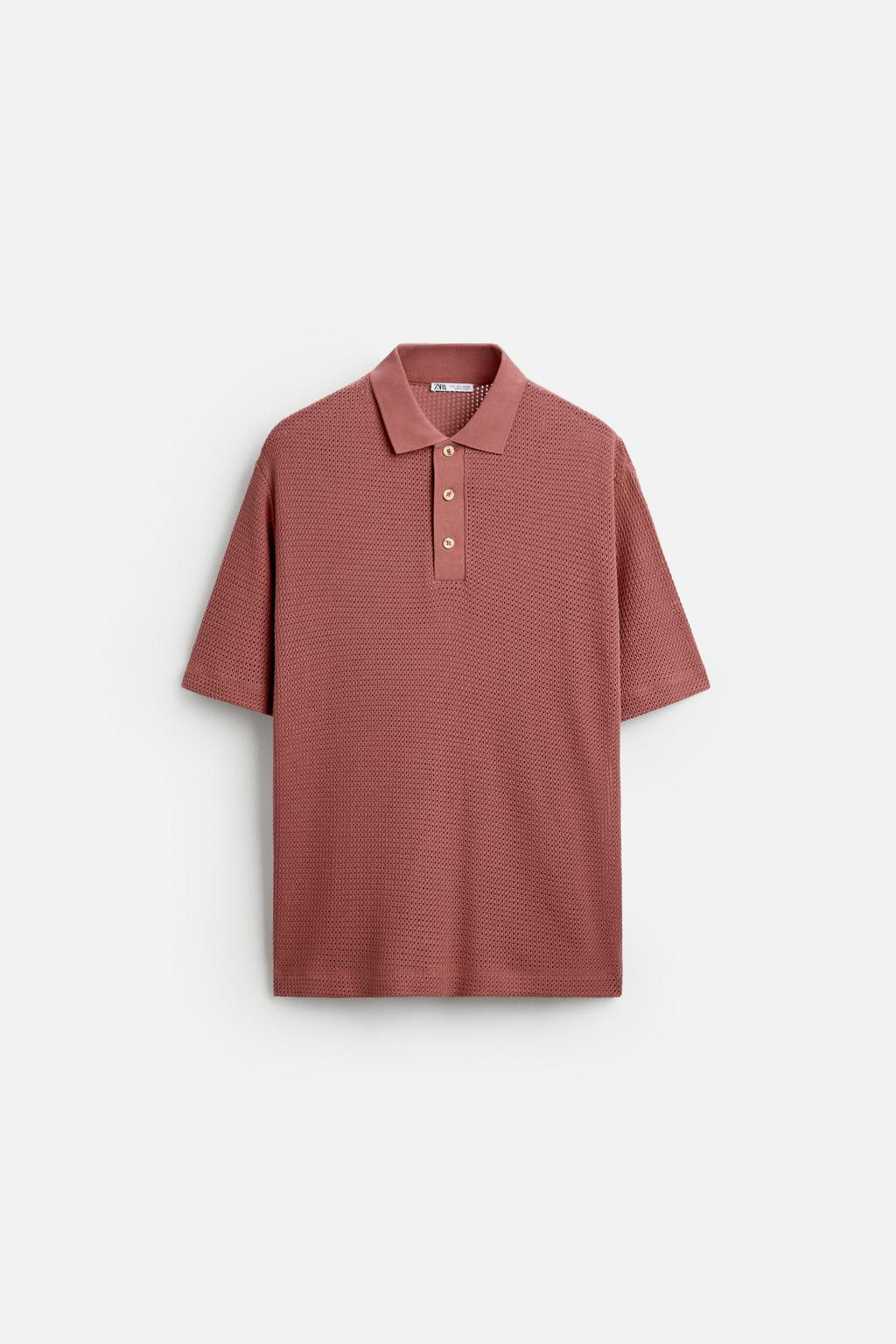 OPEN TEXTURED POLO SHIRT - Zara фото 2