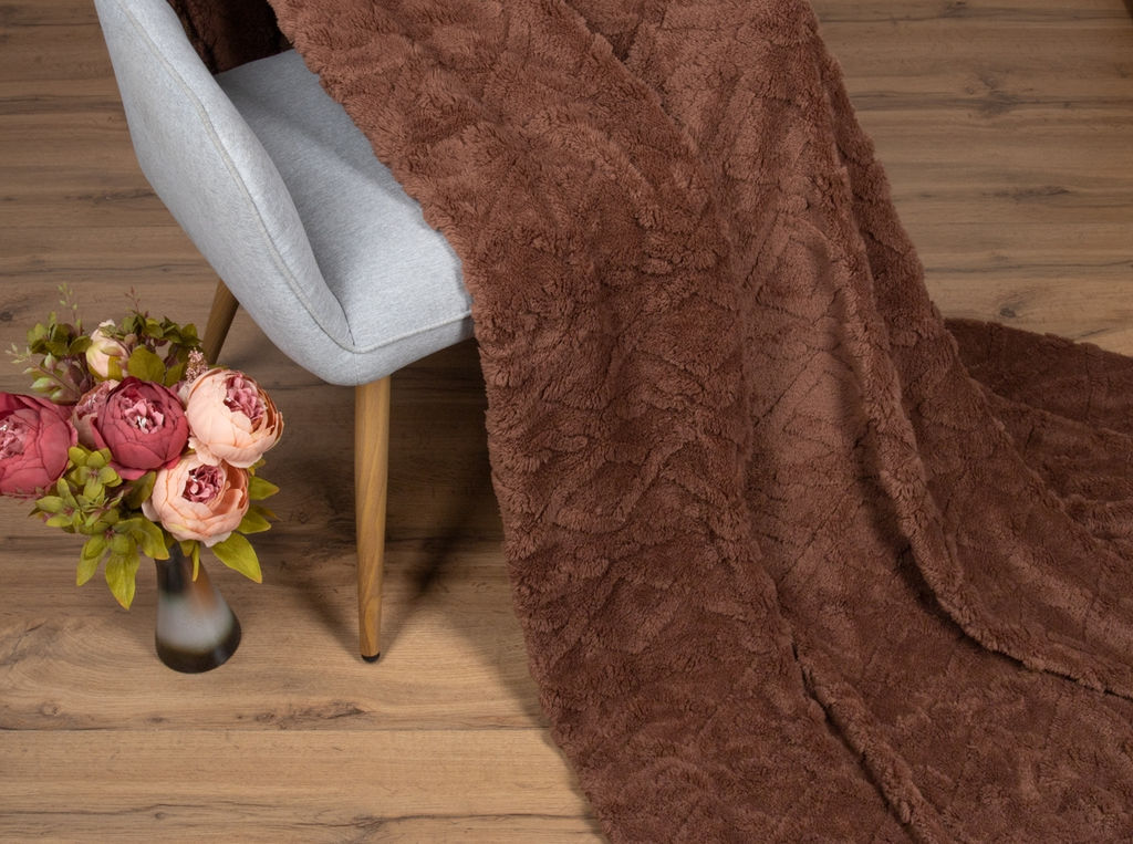 АРТ 009 Покрывало-плед стриженый 220*240 "Мусс Мокко"