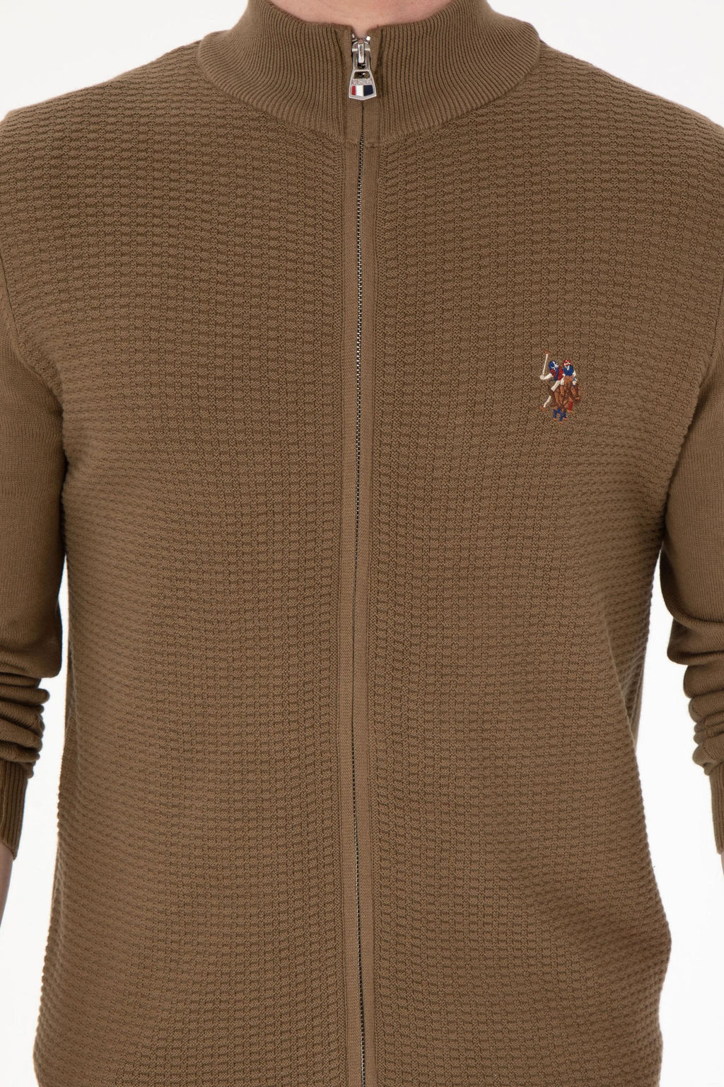 Мужской базовый трикотажный кардиган цвета хаки Неожиданная скидка в корзине - U.s. polo assn фото 13