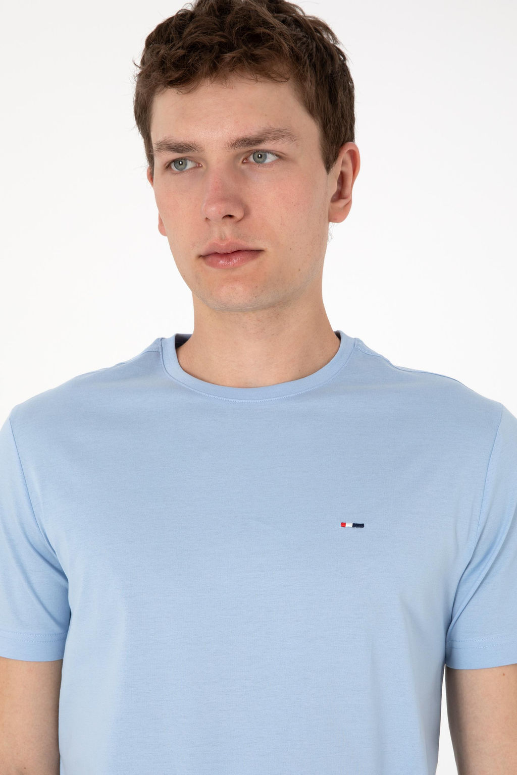 Erkek Regular Fit Bisiklet Yaka A__k Mavi Basic Ti__rt Sepette S_rpriz _ndirim - U.s. polo assn фото 2