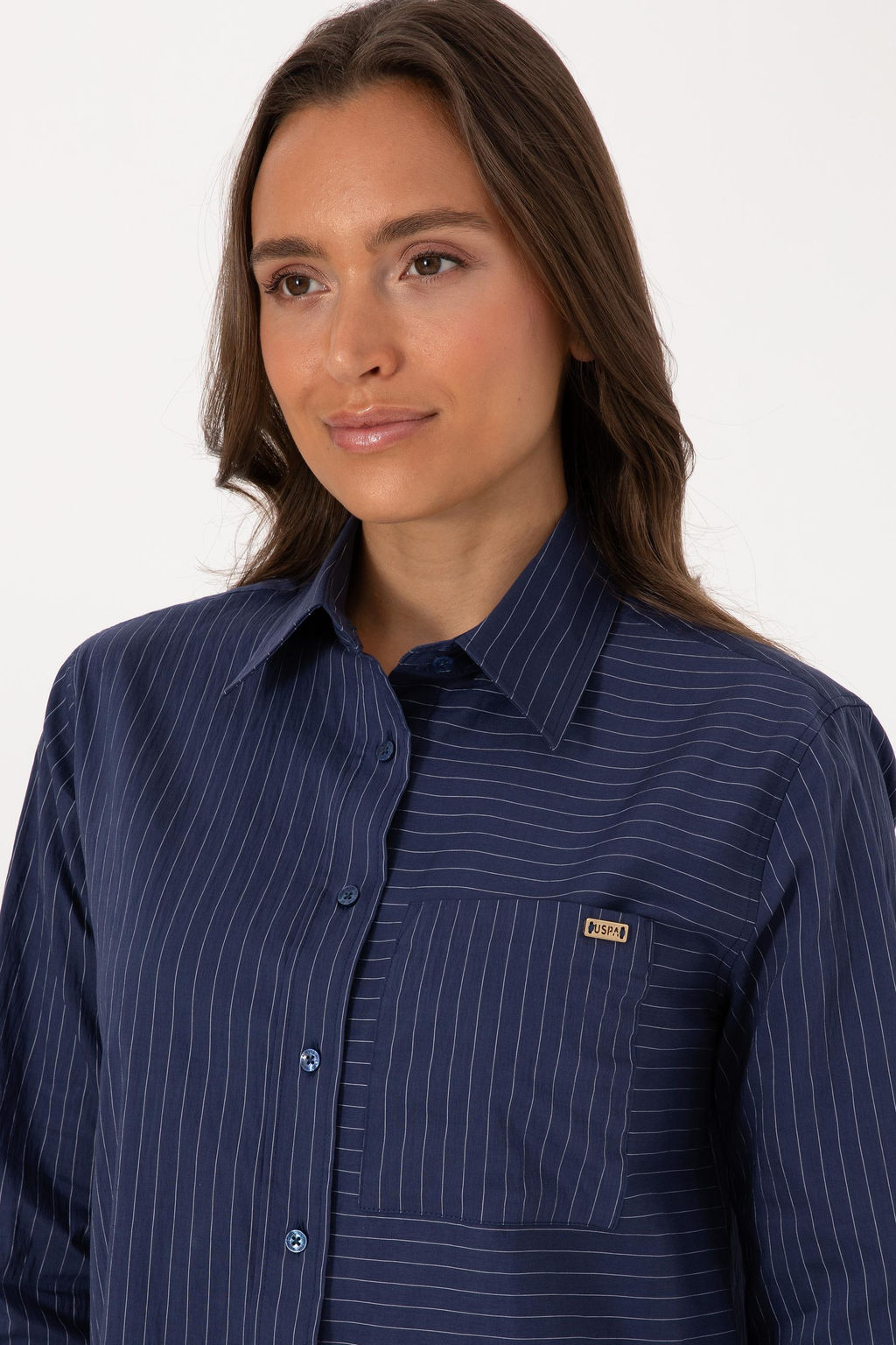 Kad_n _ndigo Uzun Kollu _izgili G_mlek Sepette S_rpriz _ndirim - U.s. polo assn фото 2