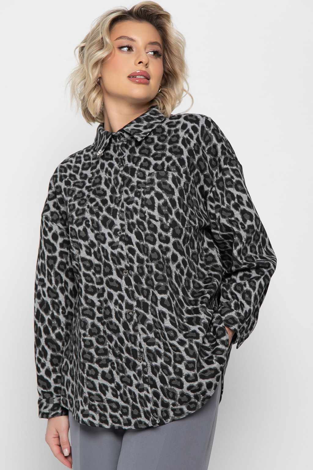 Рубашка Дарлин (серо-черная) Б14960-18М