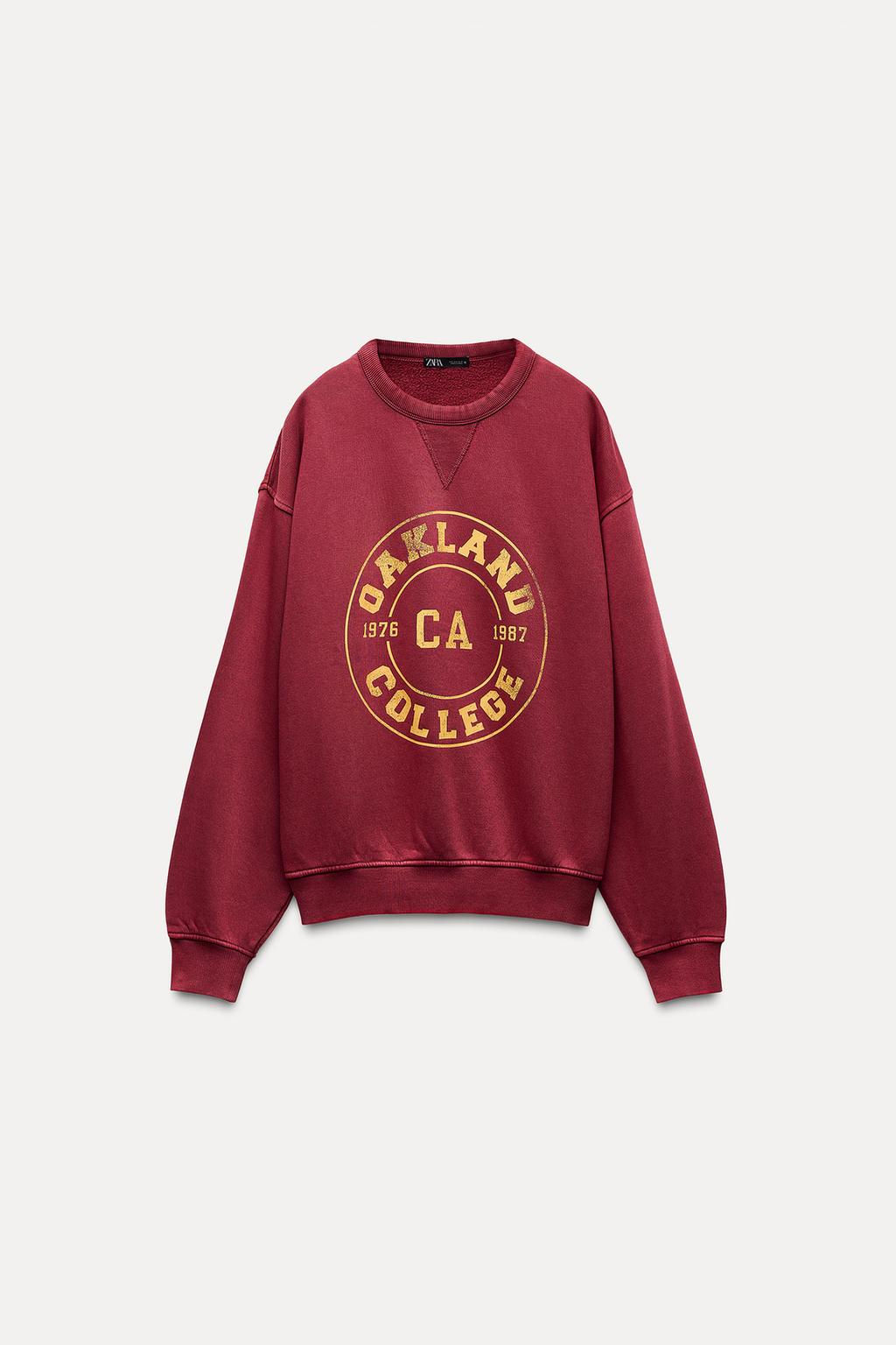 FADED VARSITY SWEATSHIRT - Zara фото 4