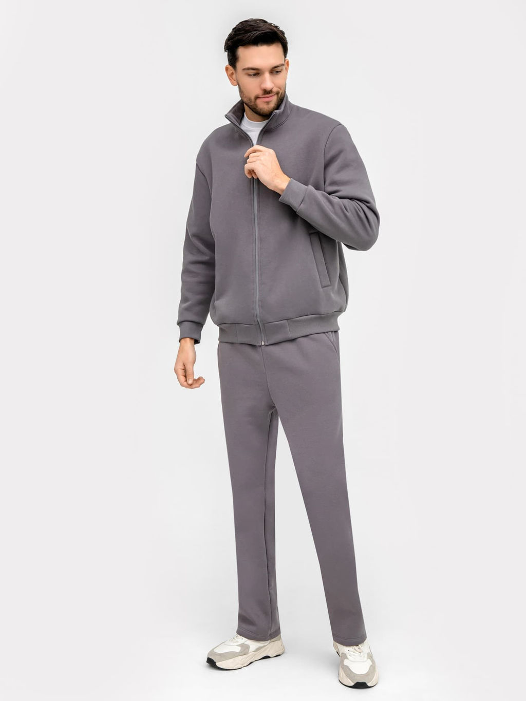 Брюки мужские прямые серые графит 181240-1