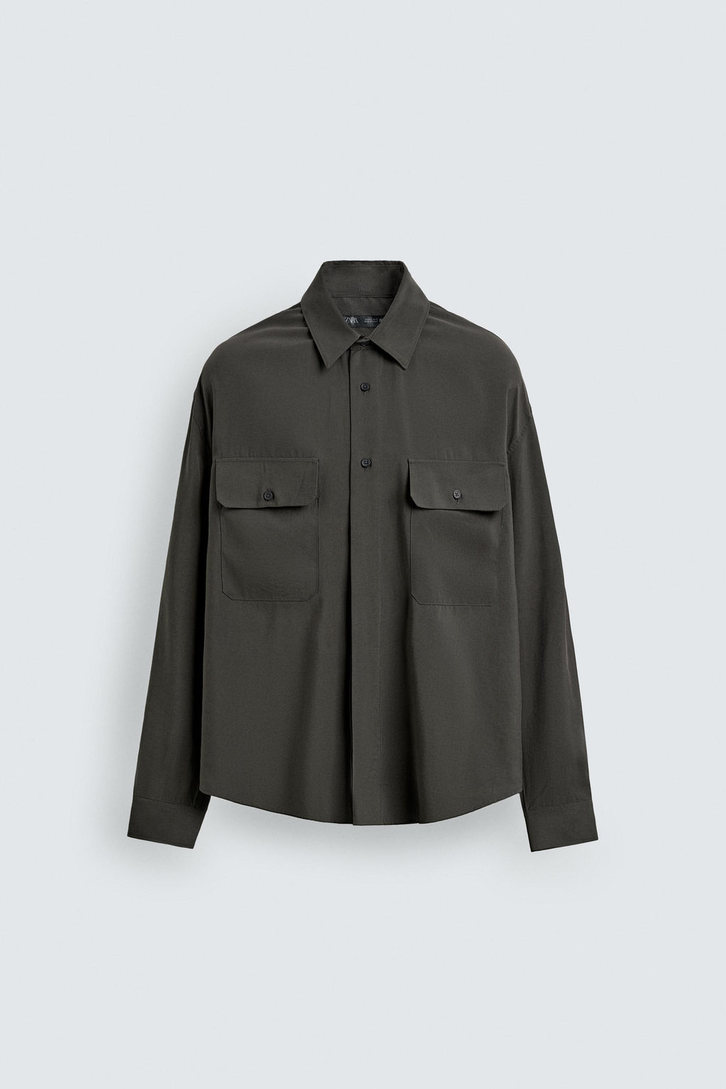 CAMISA FLUIDA RELAXED FIT / Gris antracita - Zara фото 7