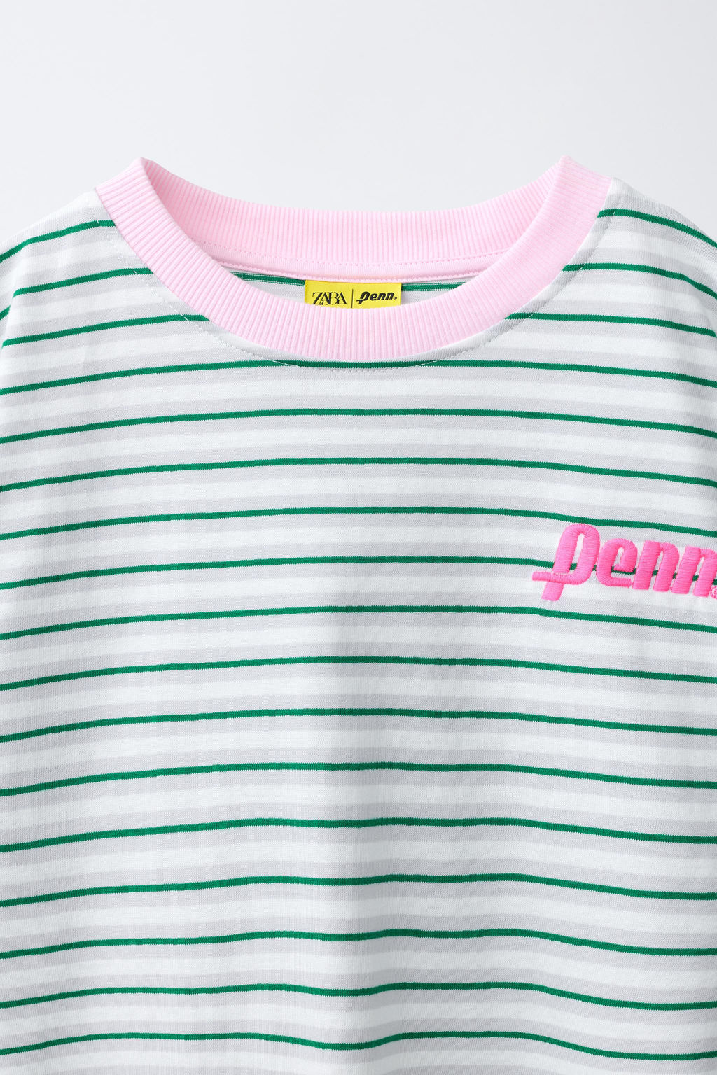CAMISETA RAYAS BORDADO PENN  / Verde - Zara фото 3