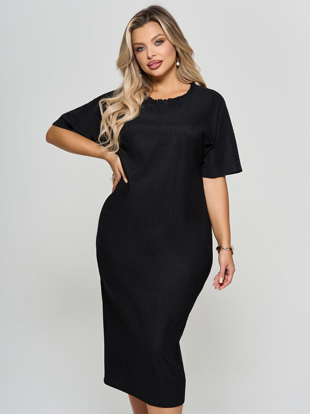 Платье  из трикотажа гофре - Dora фото 4