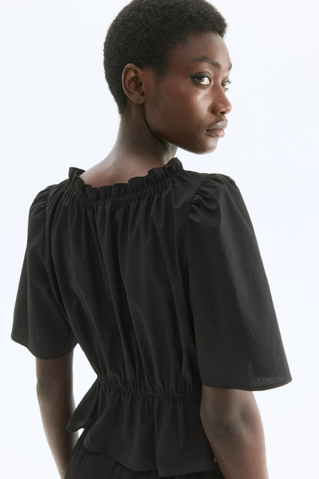 Blusa de algod?n con ribetes de volante - H&m фото 5